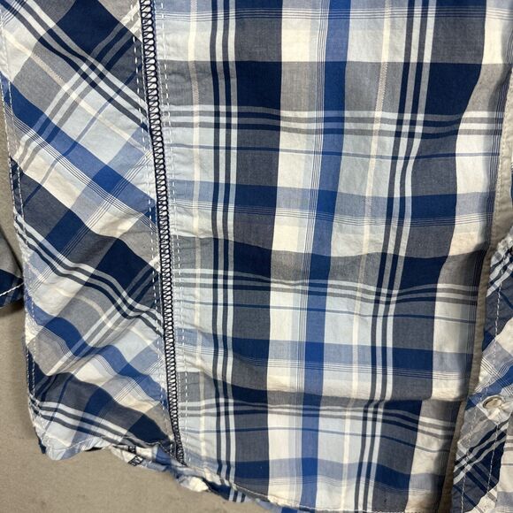 BKE Buckle Shirt Mens X-Large Athletic Fit Pearl Snap Long Sleeve Blue Gray - Picture 5 of 11